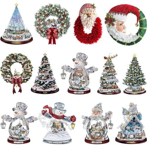20cm*30cm Christmas PVC Stickers Santa Claus Snowman Crystal Tree For Winter Home Window Door Paste Xmas Decorations Supplies