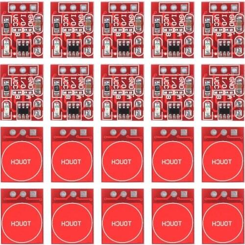 10PCS TTP223 Touch Key Switch Module Touching Button Self-Locking/No-Locking Capacitive Switches Single Channel Reconstruction