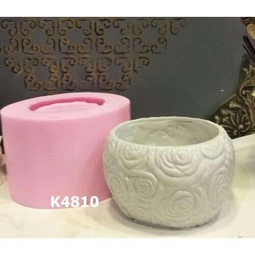 Gül desenli saksı silikon kalıp