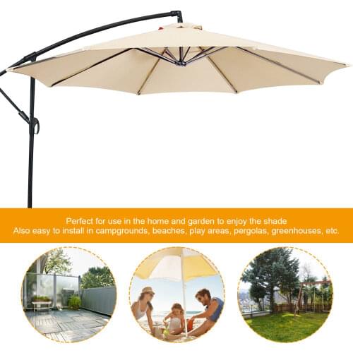 Outdoor Umbrella Replacement, Patio Sunshade Parasol Top Canopy Cover, Umbrella Replacement 3m Dia. for 8 Ribs for Yard Garden