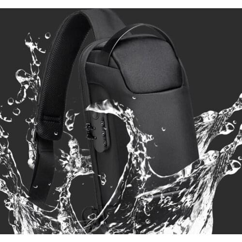 Mens Waterproof USB Oxford Crossbody Bag Anti-theft Shoulder Sling Bag Multifunction Short Travel Messenger Chest Pack For Male