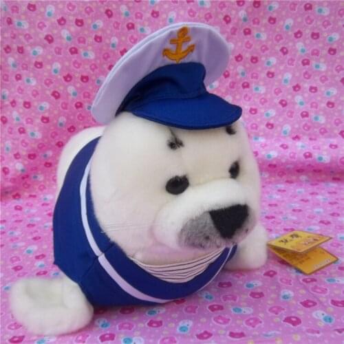 High quality goods large Navy Captain seal about 38cm plush toy soft doll birthday gift b4873