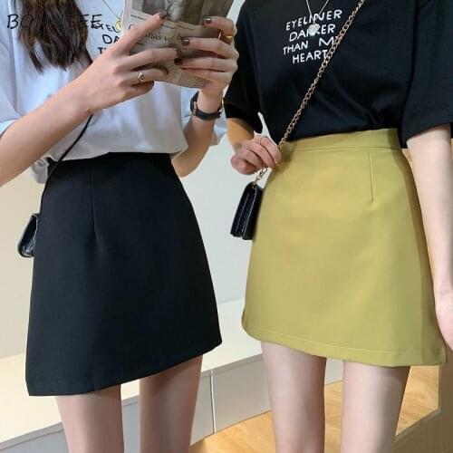 Skirts Women Summer New Korean Style Mini Empire Solid 4 Colors Temperament All-match Cozy Femme Casual Friends Fashion Simple