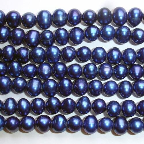 Jewelry 00471 6-7mm Cobalt Cultured Freshwater Potato Pearls Beads Stran 15" 10pc