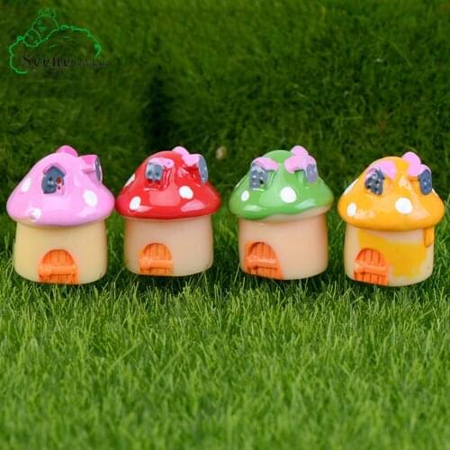 2Pcs Mushroom Miniature Garden Ornament DIY Craft Pot Fairy Dollhouse Decor Mushroom Garden Decoration A30312