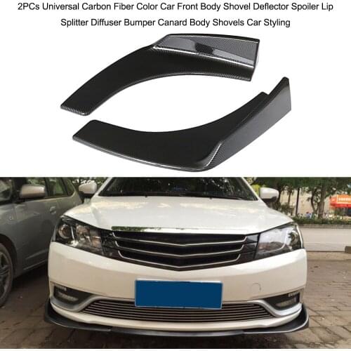 2PCs Universal Car Front Body Shovel Deflector Spoiler Lip Splitter Diffuser Bumper Canard Body Shovels Car Styling Lip Splitter