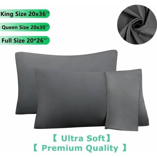 2 Pack Premium Brushed Microfiber Pillowcase Standard King Queen Size Simple Envelope Design Pillow Cover Set For Hotel Home