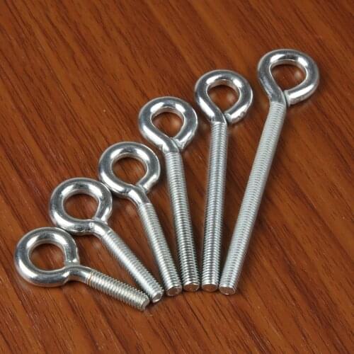 20pcs/lot M5*15/20/25/30/40/50/60 Zinc Plating Eye Bolt Eyebolt Hook Screw Threaded Hardware