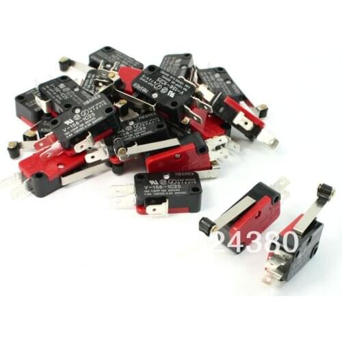 20 Pcs / Lot x V-156-1C25 Long Roller Hinge Lever Actuator SPDT Mini Micro Switch 1 NO 1 NC Wholesale Retail