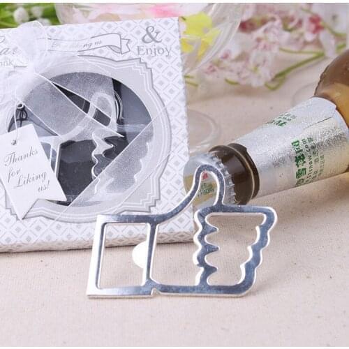 200pcs Wedding Favors and gifts Facebook smiley Like Bottle opener Guests gift box Bridal shower gifts For liking us