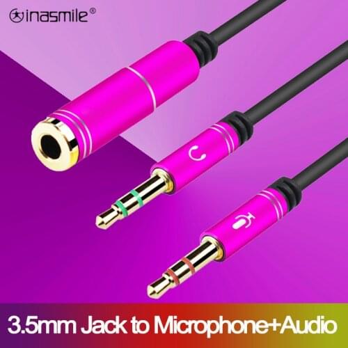 3.5mm Jack Splitter Adapter Aux Cable Mic Y Mobile Audio Splitter Headphone Mic Aux Extension Cables for phone Computer Laptop