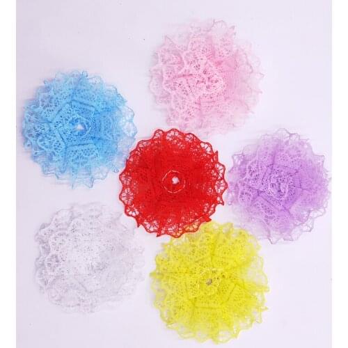36pcs 6.5cm Lace dress flower patch applique for Girls hair accessories,DIY Kid patches for Clothing Craft Sticker