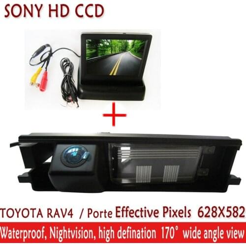 2.4HG HD SONY CCD car camera parking with 4.3 inch Foldable TFT LCD Auto Car RearView Mirror Monitor ,FOR TOYOTA RAV4 RAV-4 RAV4