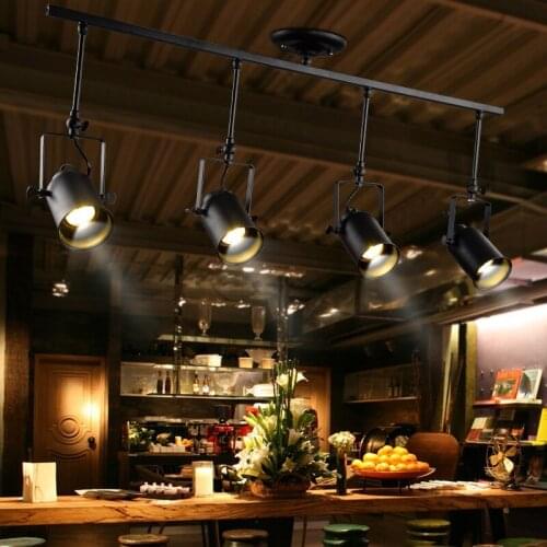 American Retro Industrial Wind Retractable Iron Spider Chandelier Creative Office Clothing Shop Bar Restaurant Light AC110-240V