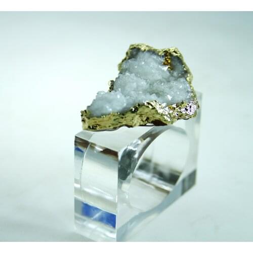 Free shipping reall nature white stone square acrylic napkin ring napkin holder 4 pcs