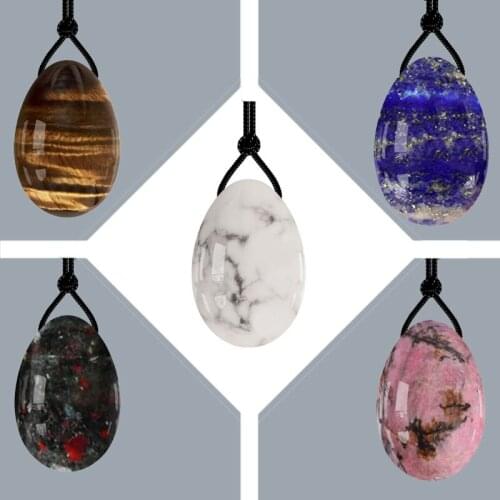 Drilled Obsidian Yoni Egg 100% Natural Stone Jade Egg 45mm*30mm Rose Quartz Yoni Egg Set Vagina Muscle Tightening Crystal Balls