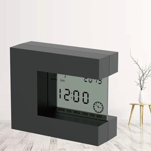 Digital Modern LCD table alarm clock with Electronic Timer and Calendar & Temperature desk watch battery for home office