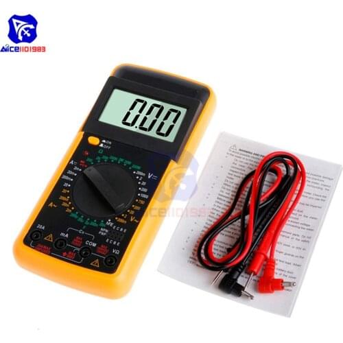 Diymore DT9205A Digital LCD Multimeter AC/DC Ammeter Voltmeter Ohmmeter Resistance Detector Capacitance Tester with Test Lead