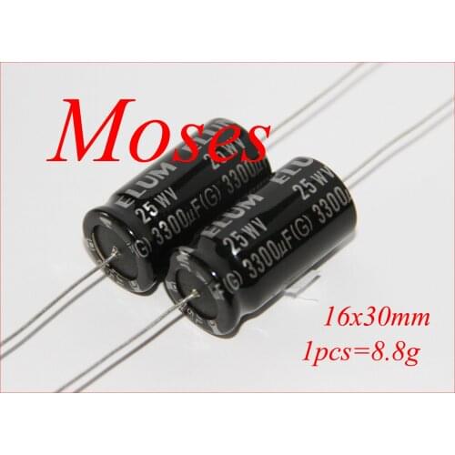 25v 3300uf ELUM Original New Axial Audio Electrolytic Capacitor Capacitance 16x30mm +/- 20