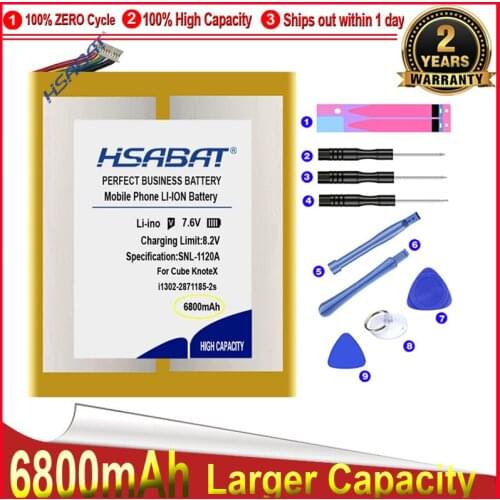 HSABAT 0 Cycle 6800mAh i1302-2871185-2s Battery for ALLDOCUBE Cube Knote X Kubi KnoteX Tablet PC Replacement Accumulator