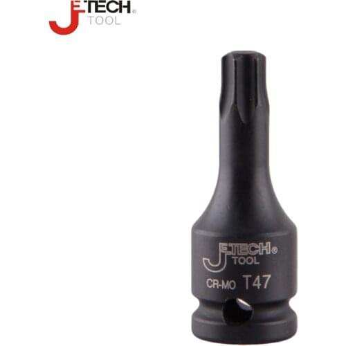 Jetech 3/8" dr. torque impact torx bit socket industrial grade T9 T10 T15 T20 T25 T27 T30 T40 T45 T47 T50 Cr-Mo star bit sockets