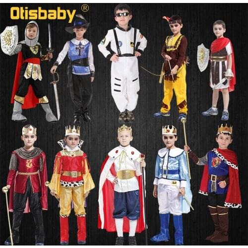 Halloween Children Boys Cosplay King Prince Astronaut Costume Christmas Kids Masquerade Birthday Party Traditional Clothing Sets