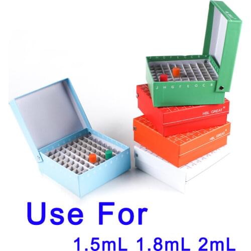 Laboratory Paper Cryo-Tube Box 81-Holes Flip-Lid Test Tube Box With Lid For 1.5ml 1.8ml 2ml Test Tubes , 1piece