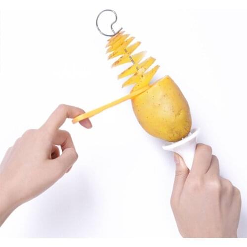 Manual Rotating Potato Chip Cutter Multifunctional Slicer Potato Tower Spiral String Cutting Machine Whirlwind Potato Cutting