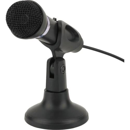 Computer Notebook Desktop Microphone KTV-307 Wire Karaoke Handheld Microphone 3.5mm Mic With Base For Singing Recording