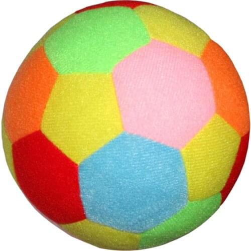 Soft Plush Stuffed Rainbow Football with Gentle Rattle - Cotton-filled Soccer Ball for Baby Kid Indoor Outdoor Toys