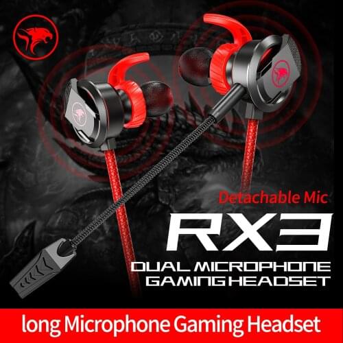 The new RX3 in-ear wired gaming headset pluggable dual microphone noise reduction heavy bass mobile phone computer headset