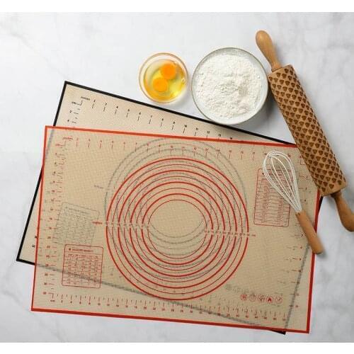 PRZY Silicone Baking Mat Sheet Pizza Dough Kneading Pad With Scale Baking Pastry Rolling Mat Bakeware Liners Cooking Tools
