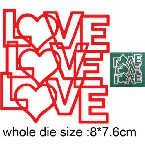 Craft dies 3pcs Letter Love Frame Metal Cutting Dies for Diy Scrapbooking Album Paper Card Decoration Embossing New Dies 2020