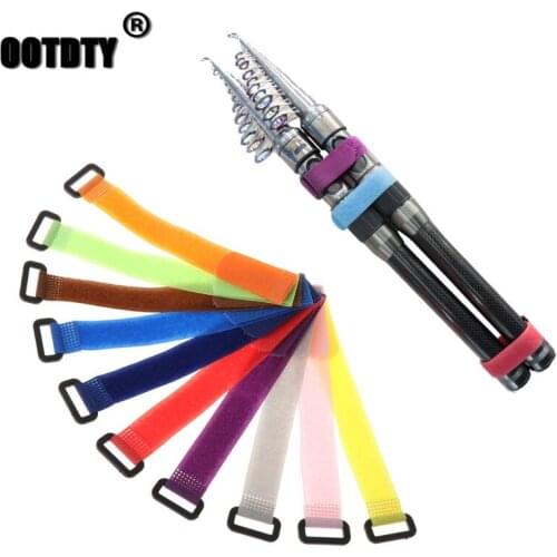 Fishing tools 10Pcs/Bag Fishing Rod Band Fixing Tie Strap fishing carp Adjustable Pole Belt Nylon Wrap Tool dropshipping