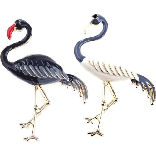 Cute Enamel Flamingo Brooches Unisex Women And Men Brooch Pin Bird Animal Broches Fashion Dress Coat Accessories