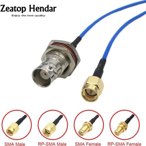 1Pcs RG316 Blue Cable 4Types SMA / RP-SMA Male to BNC Female Bulkhead Waterproof Jack RF Coaxial Jumper Pigtail Wire Connector