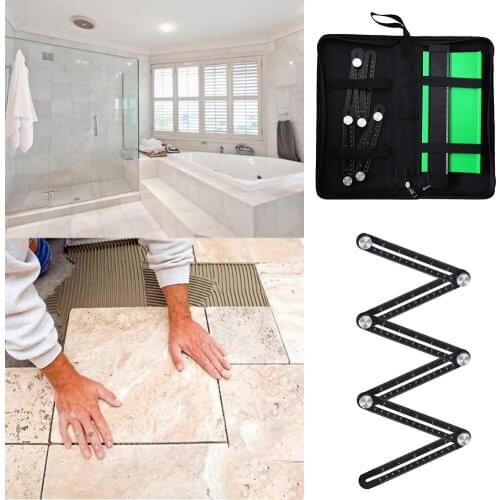 Folding ABS Contour Profile Gauge Woodworking Lightweight Compact Profile Measure Stick Slide Tiling Laminate Tiles Edge Shaping