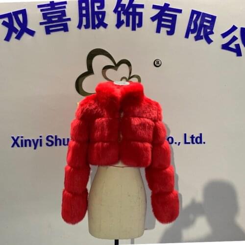 Faux fur Warm Thick Coat Furry Zipper Outwear Women Sexy Fashion Female Coat Autumn Fake Fur Winter Stand Collar Short Jacket
