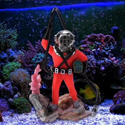 Aquarium Decoration Treasure Hunt Man Landscaping Pneumatic Toy Underwater Fish Tank Decor Necessary Aquatic Pet Accessories