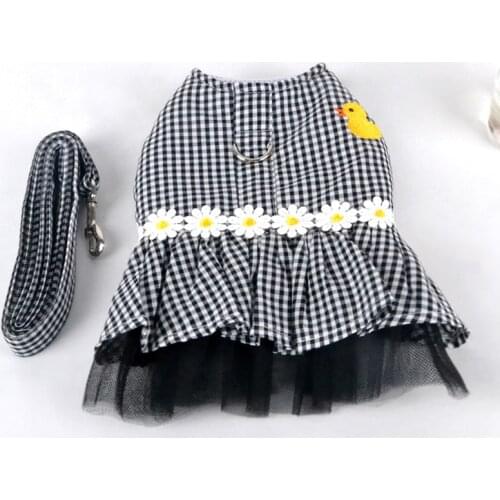 Outdoor Pet Clothes Dog Harness Dress Poodle Bichon Frise Pomeranian Schnauzer Dog Clothing Princess Costumes Pet Skirt Dropship
