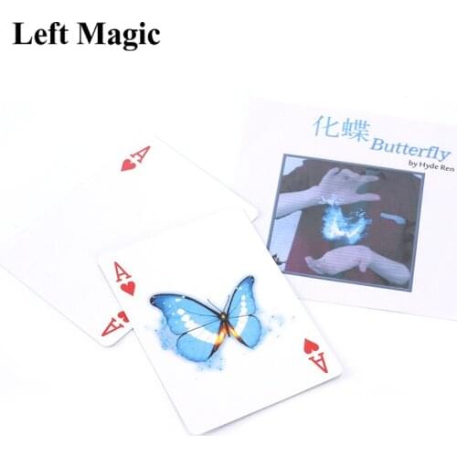 Butterfly The Card - Card Magic Tricks Close Up Street Magic Accessories Stage Party Magic Props Fun Gimmick Mentalism