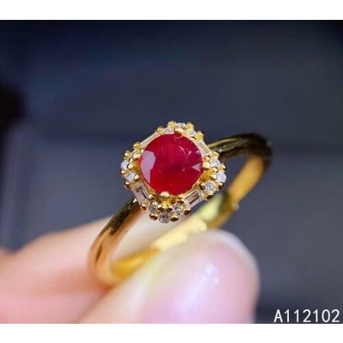 KJJEAXCMY fine jewelry 925 sterling silver inlaid natural ruby Girls luxury Chinese style atmosphere gem ring support test