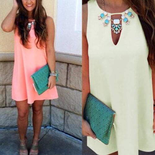 Keyhole Dress Front Hollow Out Sukienka Summer Dress Elegant Casual Women Sleeveless Hipster Plus Size Dress 3xl 4xl 5xl Loose