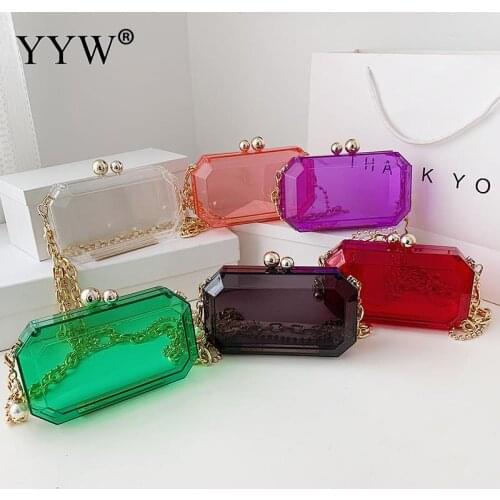 Womens Hand Bags New Arrival 2021 Trend Women Bag Clutch Luxury Handbags Femme Clutch Designer Pochette Summer Acrylic Hand Bags