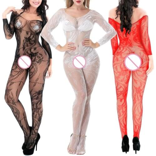Women Catsuit Long Sleeve Open Underwear Sexy Lingerie Exotic Apparel One-piece Pantyhose Tools For Couples Adults Products Shop