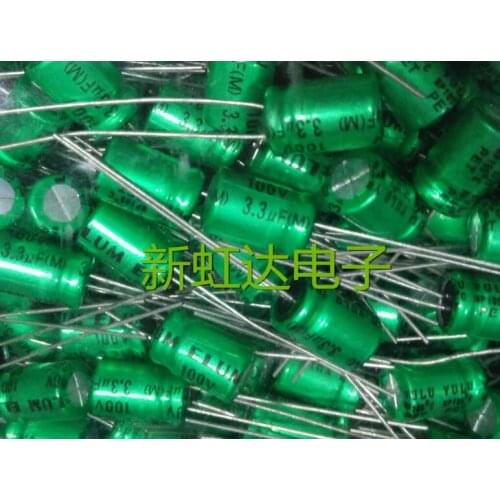 10Pcs/Brand new authentic electrodeless audio frequency division electrolytic capacitor 100v3.3uf 3.3uf100v volume8 * 12