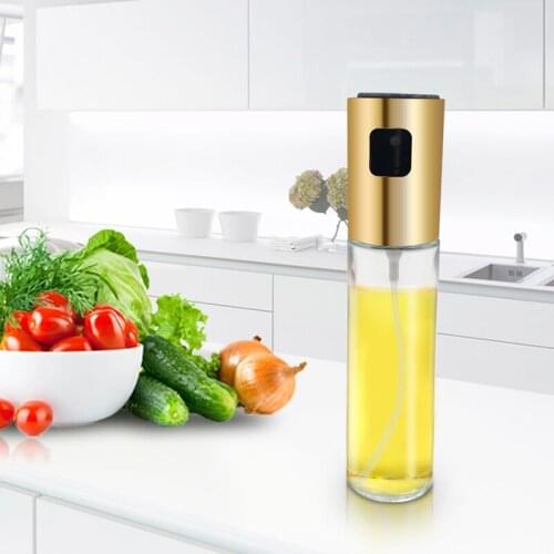 100ML Olive Oil Spray Bottle Stainless Steel Barbecue Sprayer Injector Glass Pot Kitchen Baking Cooking Oil Soy Sauce Sprayer