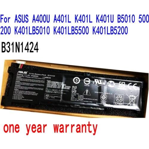 Brand new original 11.4V 48WH B31N1424 Battery For ASUS K401L A400U A401L K401LB K401U K401UB LB5010 K401 LB5200 LB5500 Laptop