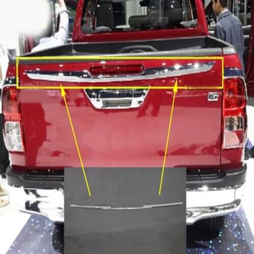2017 For Toyota Hilux revo accessories chrome truck trim for toyota hilux revo 2015 2016 car styling hilux tail gate trim