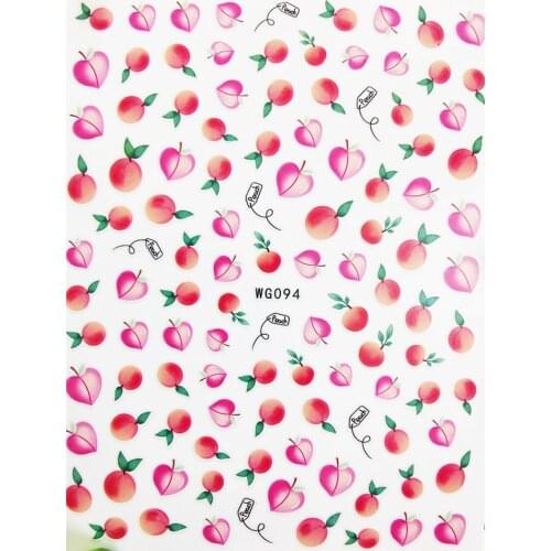 3D Nail stickers Pink Peach Summer Fruits Sliders for Nails Foil Design Self Adhesive All for Manicure Accessories Tips